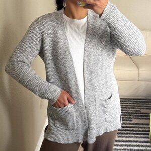 Madewell Black and White Knit Long Sleeve Cardigan